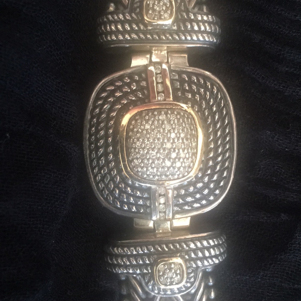 Diamond and Silver Bracelet with gold accents